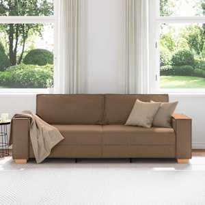 3-místné sofa Hnědá 220 cm textil - obrázek 3