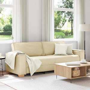 Pohovka Krémová 220 x 80 x 84 cm textil - obrázek 1