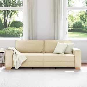 Pohovka Krémová 220 x 80 x 84 cm textil - obrázek 3