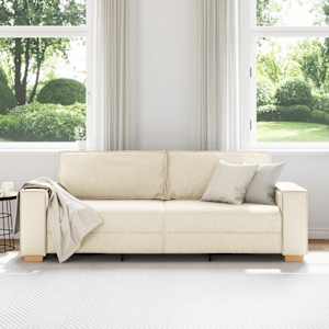 vidaXL Sofá Beige 220 x 78 x 84 cm Tejido mezcla de lino