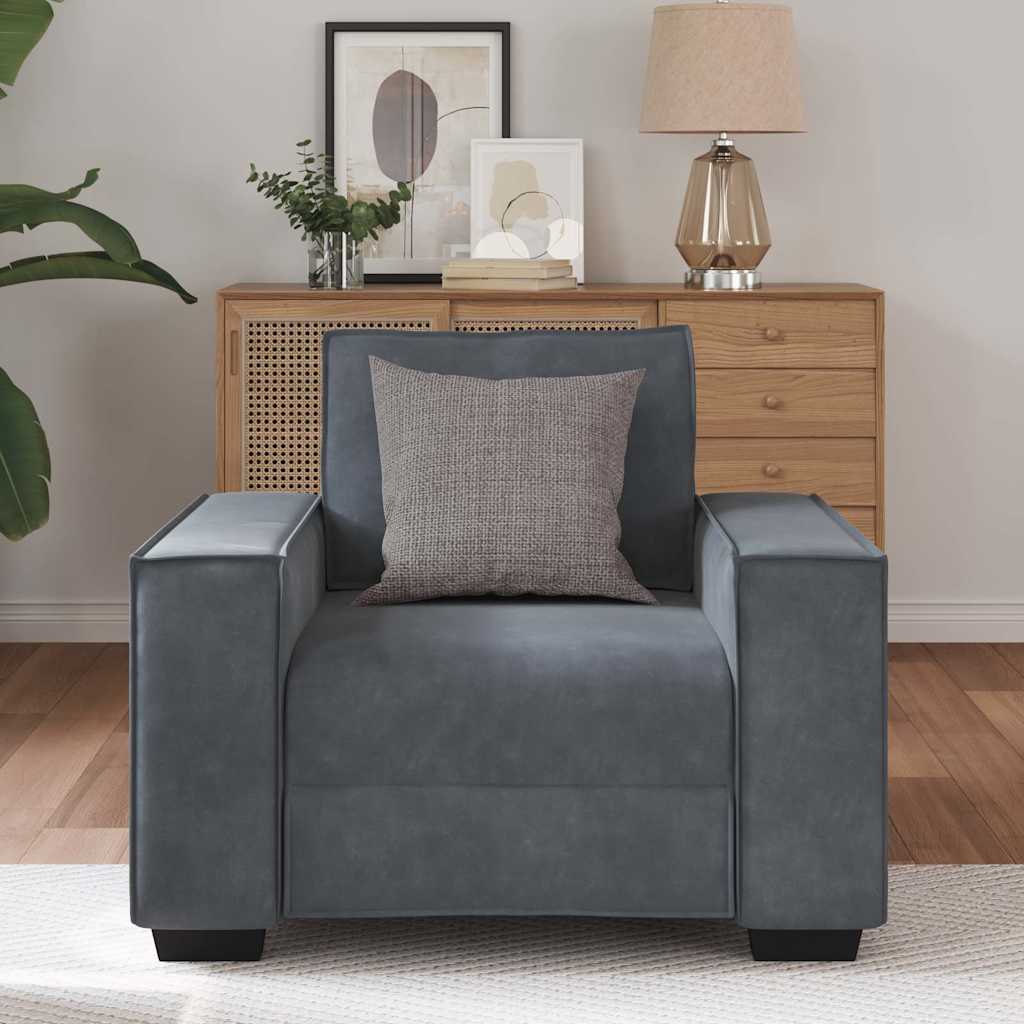 vidaXL Canapea scaun gri închis 60 cm catifea