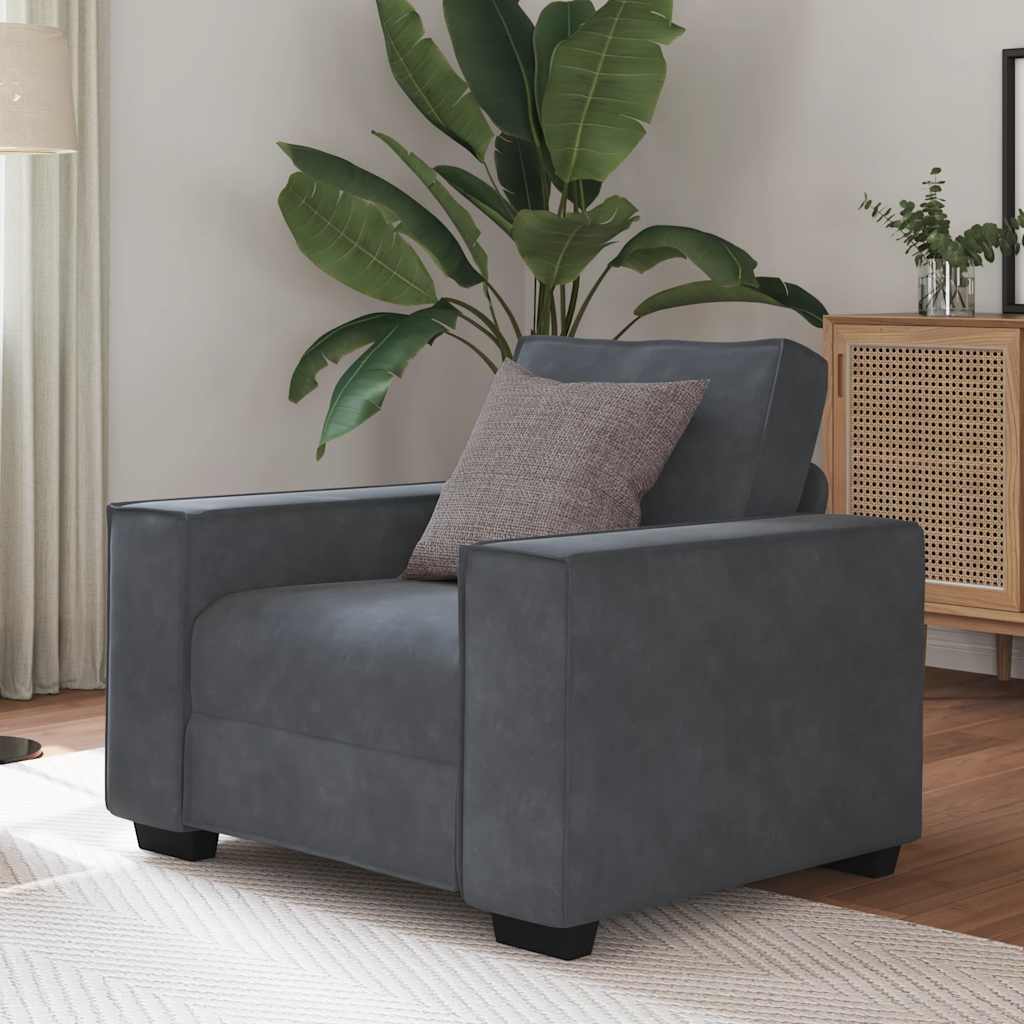 vidaXL Canapea scaun gri închis 60 cm catifea