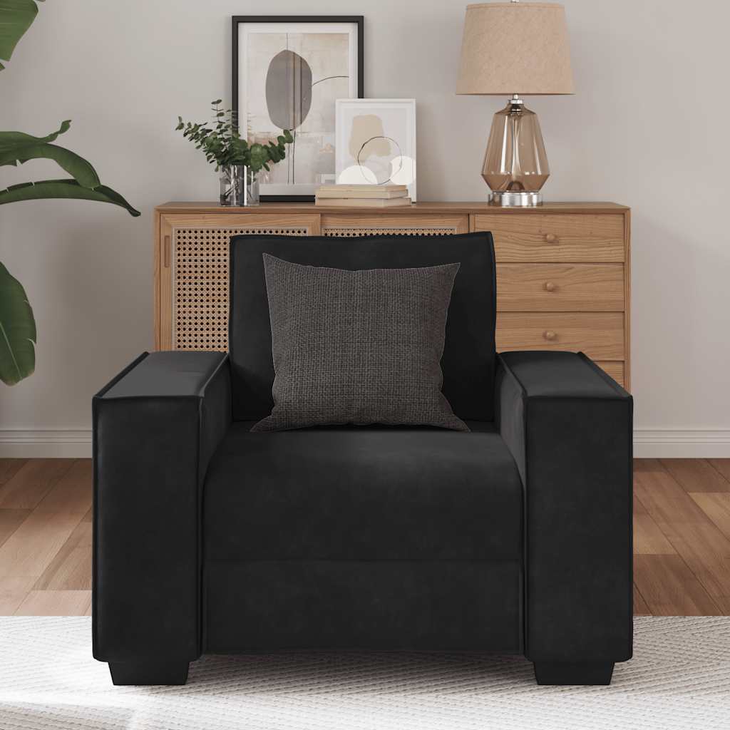 vidaXL Fauteuil 60 cm fluweel zwart afbeelding