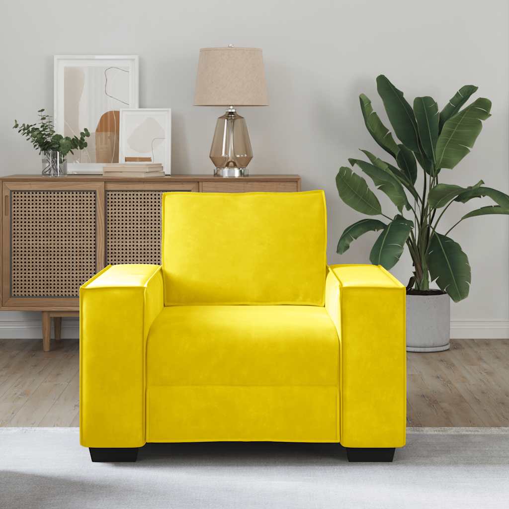 vidaXL sárga bársony kanapéfotel 60 cm