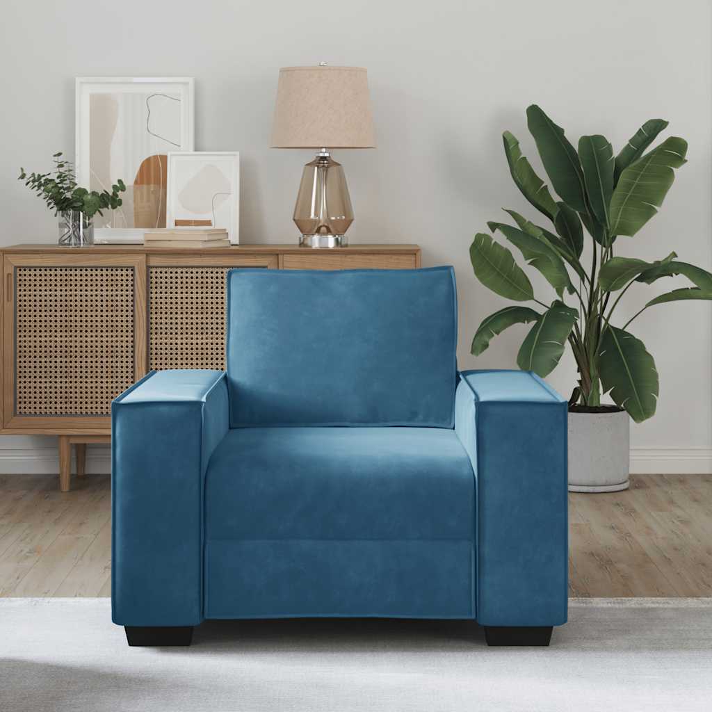 vidaXL Sofastoel Blauw 60 cm Fluweel