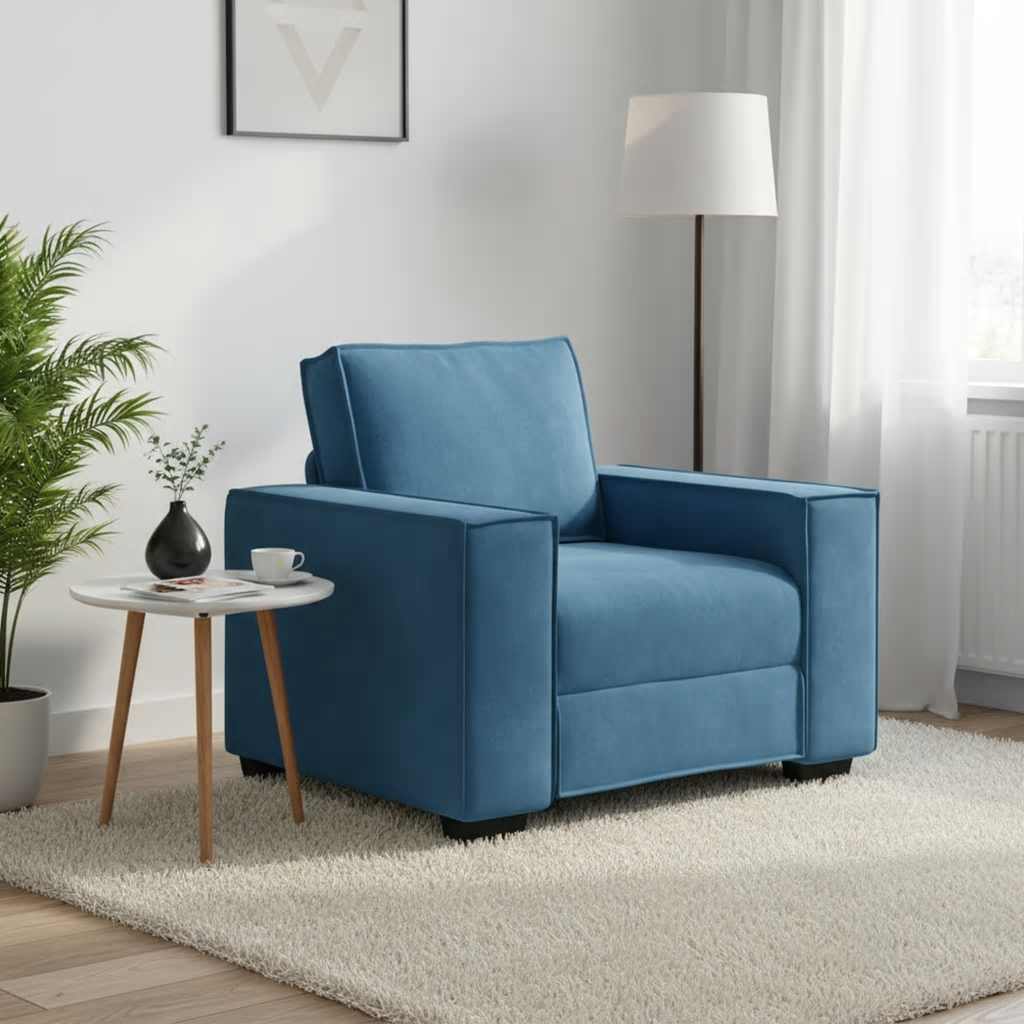 vidaXL Sessel Blau 100x78x84 cm Samt