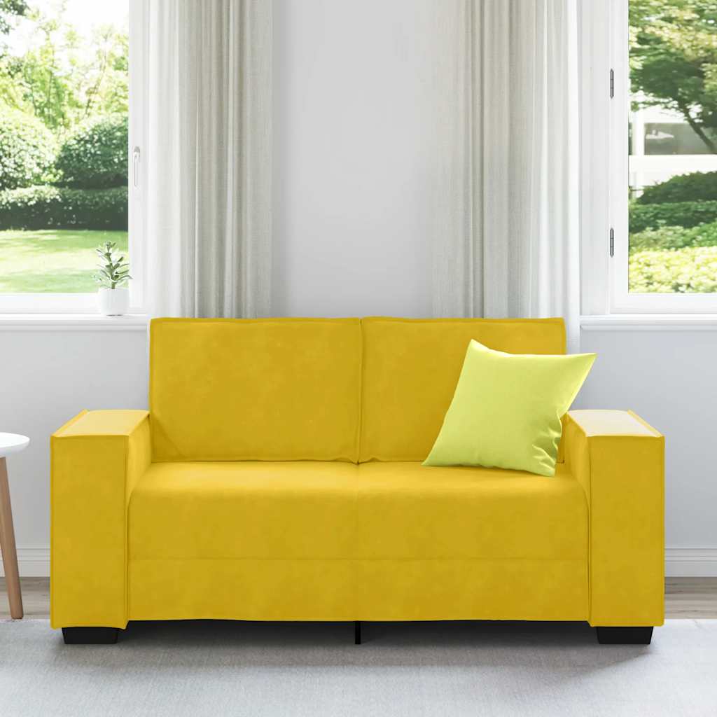 Thumbnail - vidaXL 2-Sitzer-Sofa Gelb 160x78x84 cm Samt