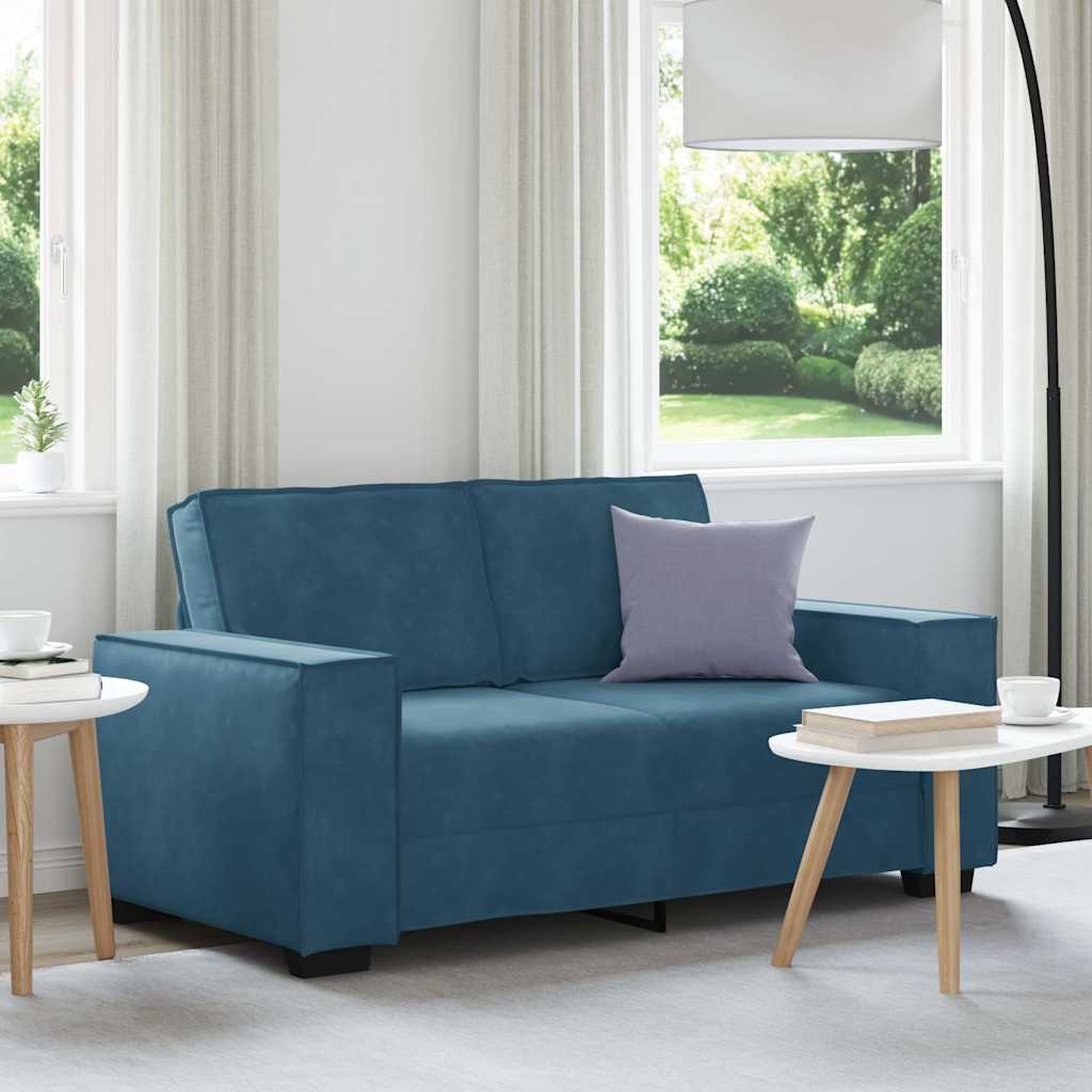 vidaXL 2-Sitzer-Sofa Blau 160x78x84 cm Samt