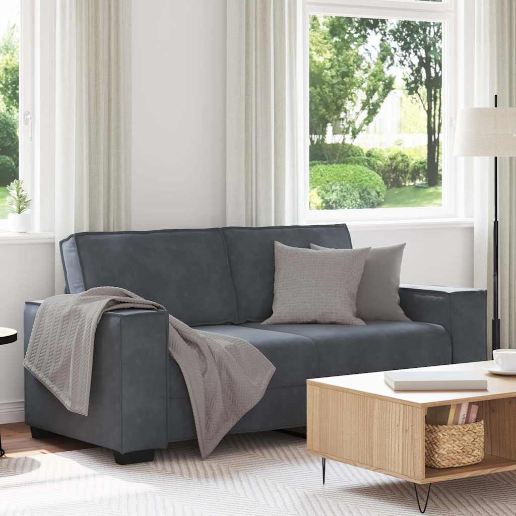 vidaXL 2-Sitzer-Sofa Dunkelgrau 180x78x84 cm Samt