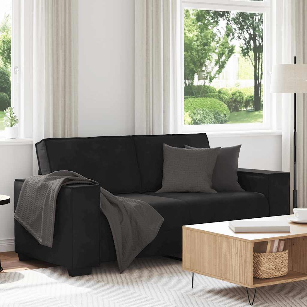 vidaXL 2-Sitzer-Sofa Schwarz 180x78x84 cm Samt