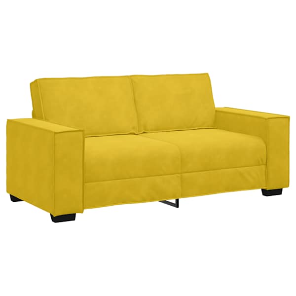 vidaXL kahekohaline diivan, kollane, 180 x 78 x 84 cm, samet