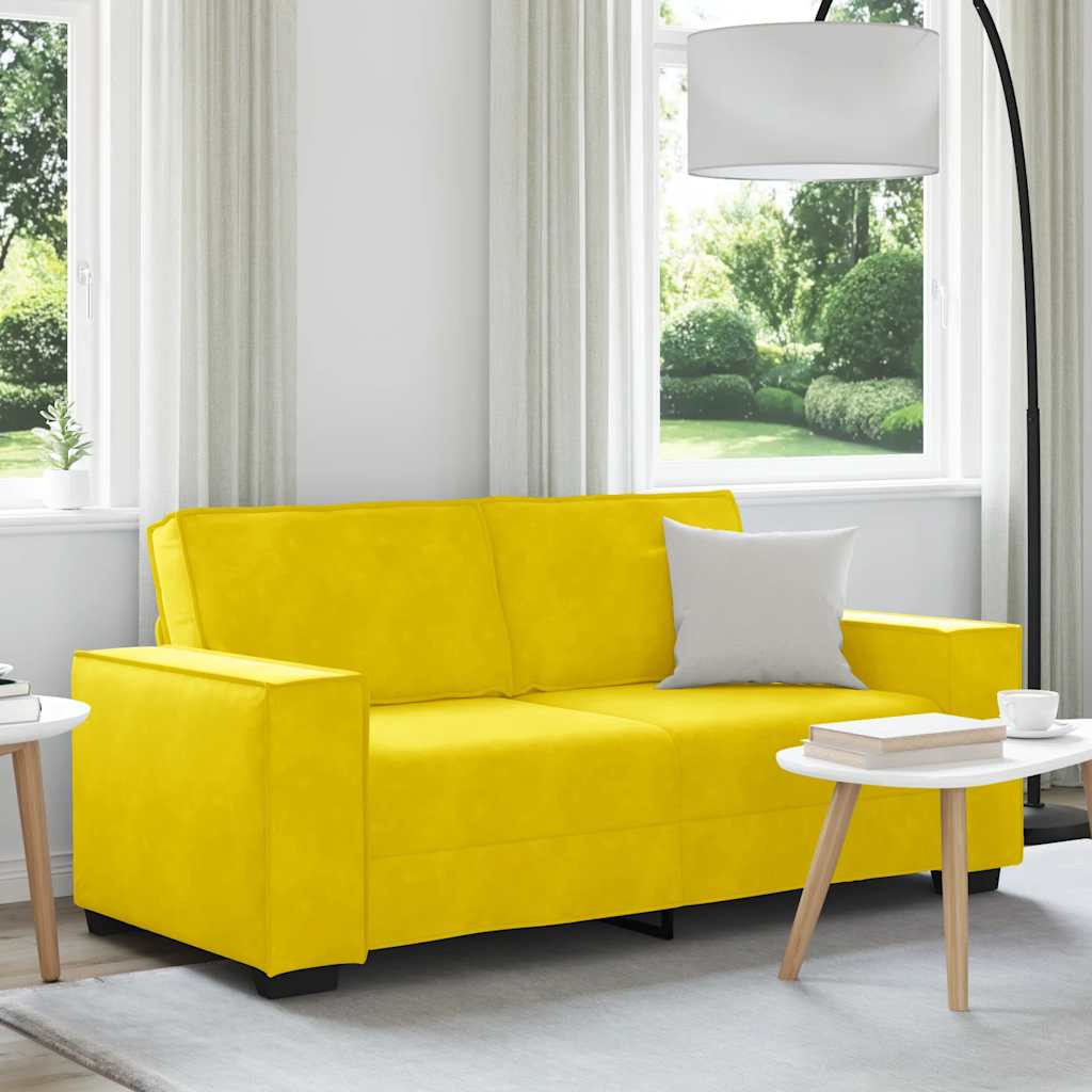 vidaXL 2-Sitzer-Sofa Gelb 140 cm Samt