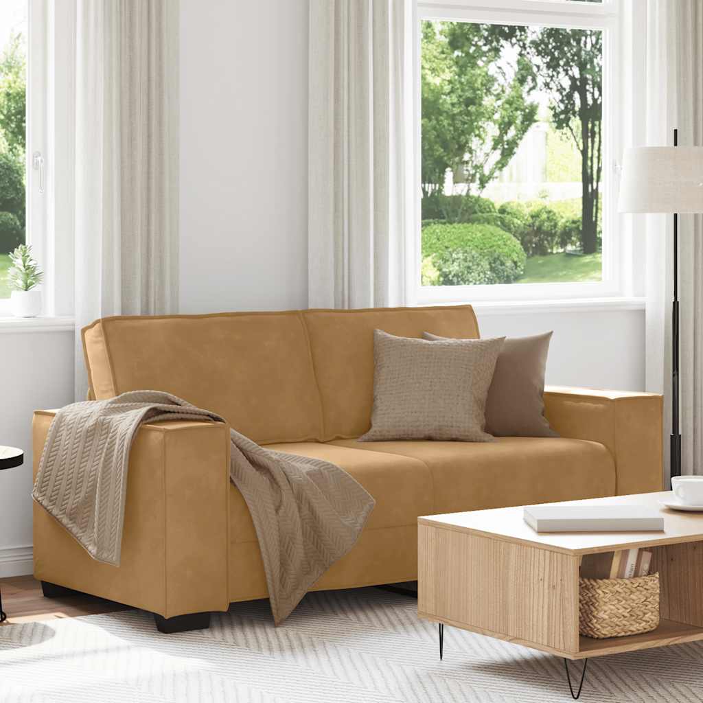 vidaXL 2-Sitzer-Sofa Braun 140 cm Samt