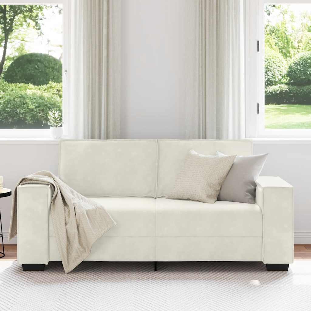 Thumbnail - vidaXL 2-Sitzer-Sofa Creme 140 cm Samt