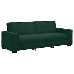 vidaXL 3-kohaline diivan, tumeroheline, 220 x 78 x 84 cm, samet