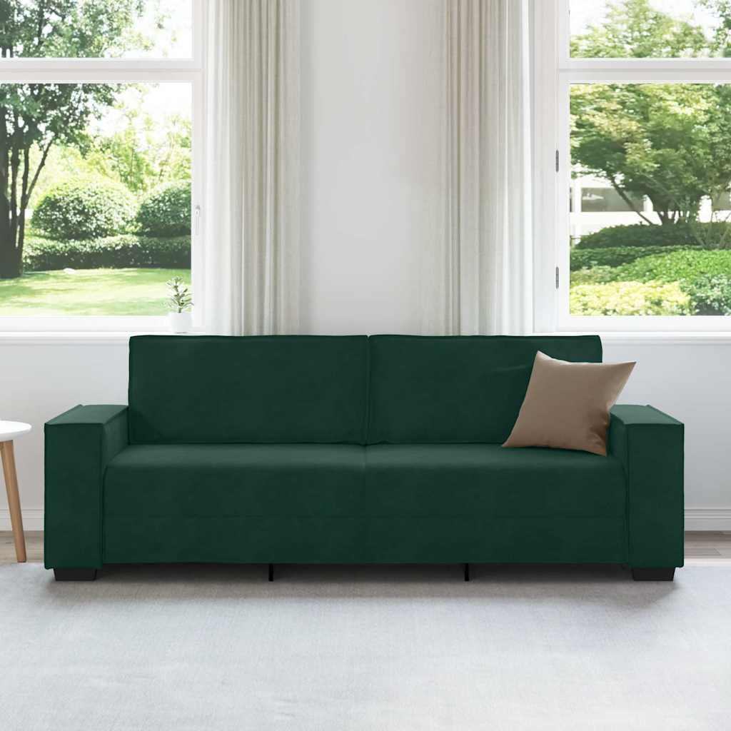 Thumbnail - vidaXL 3-Sitzer-Sofa Dunkelgrün 220x78x84 cm Samt