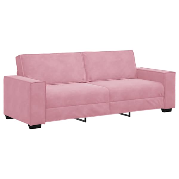 vidaXL 3-kohaline diivan, roosa, 220 x 78 x 84 cm, samet