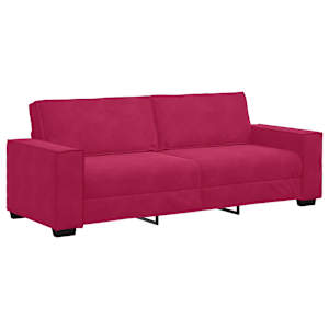 vidaXL 3-kohaline diivan, veinipunane, 220 x 78 x 84 cm, samet