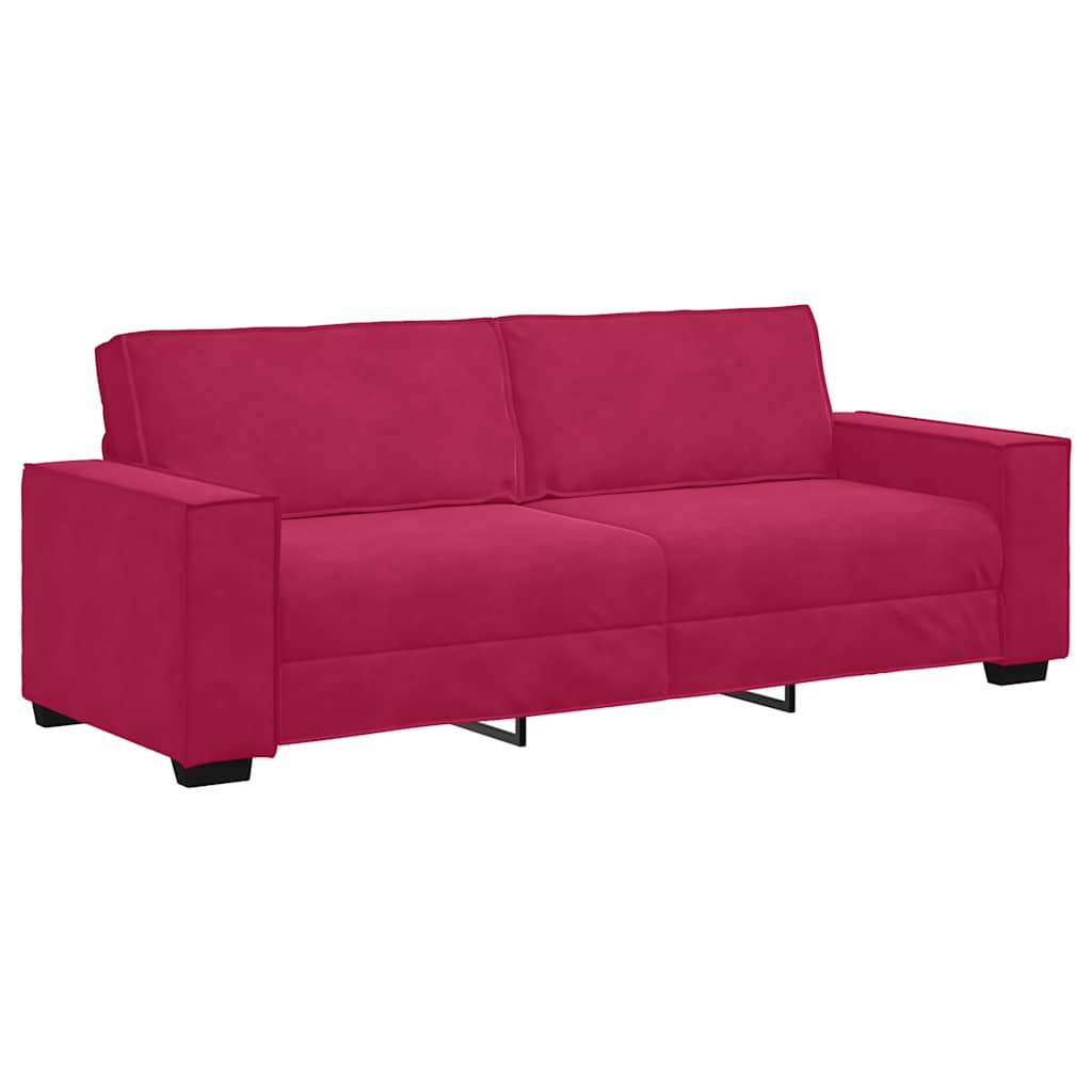 Thumbnail - vidaXL 3-Sitzer-Sofa Weinrot 220x78x84 cm Samt