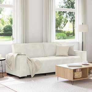 Trosed kavč kremne barve 220x78x84 cm žamet