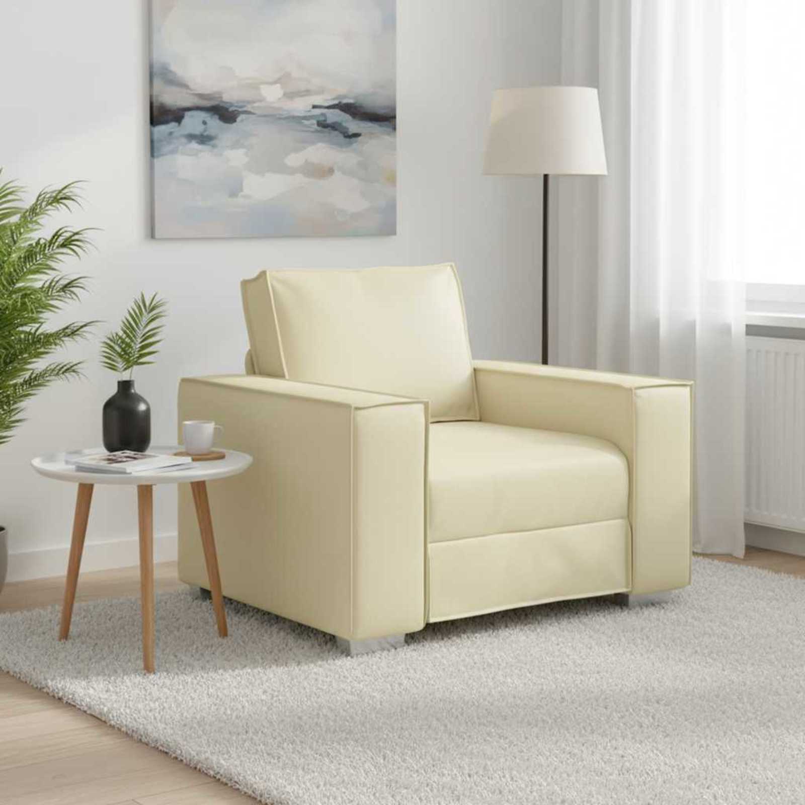 vidaXL Sofa 59cm Creme Stoff