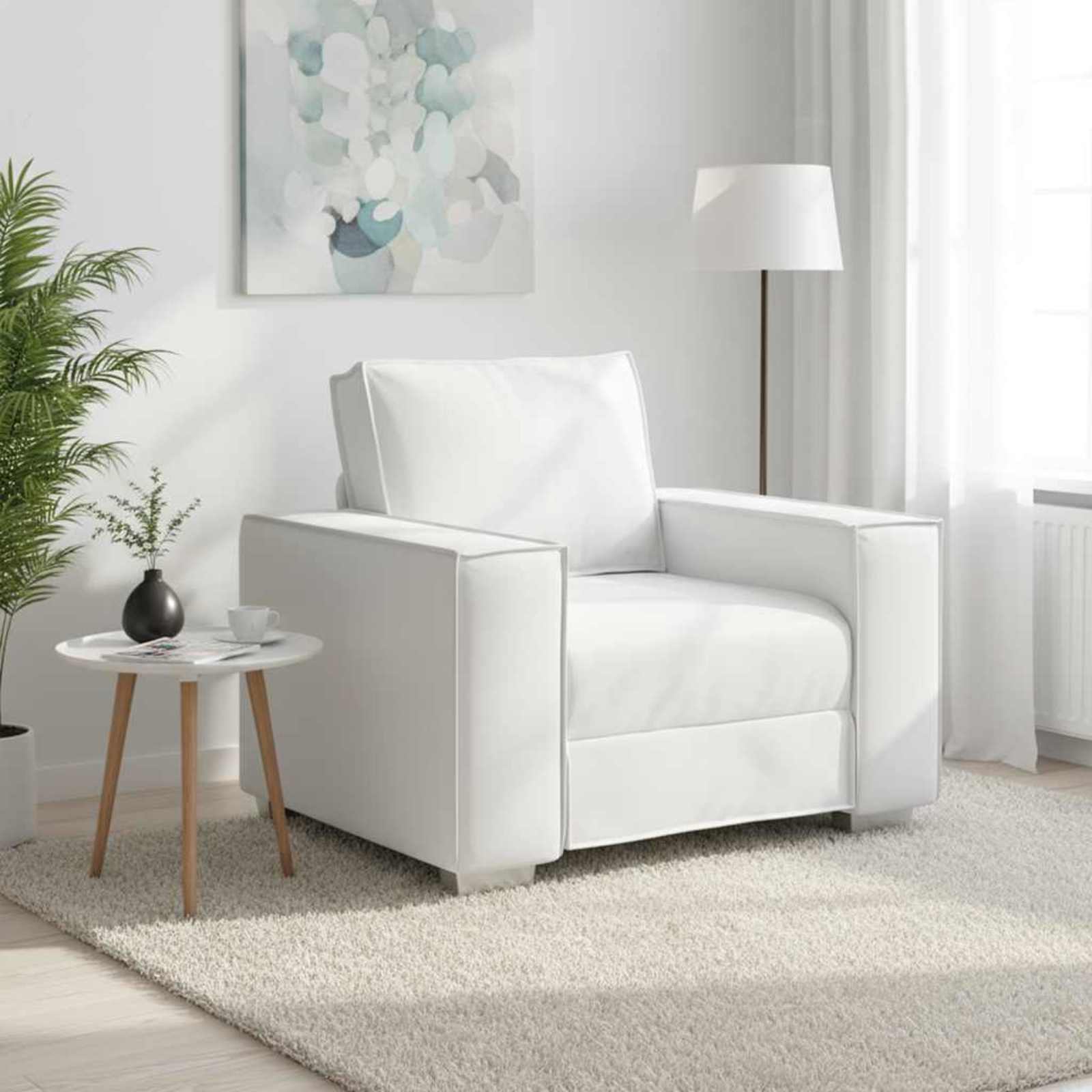 vidaXL Sofa Weiß 100 x 80 x 84 cm Stoff