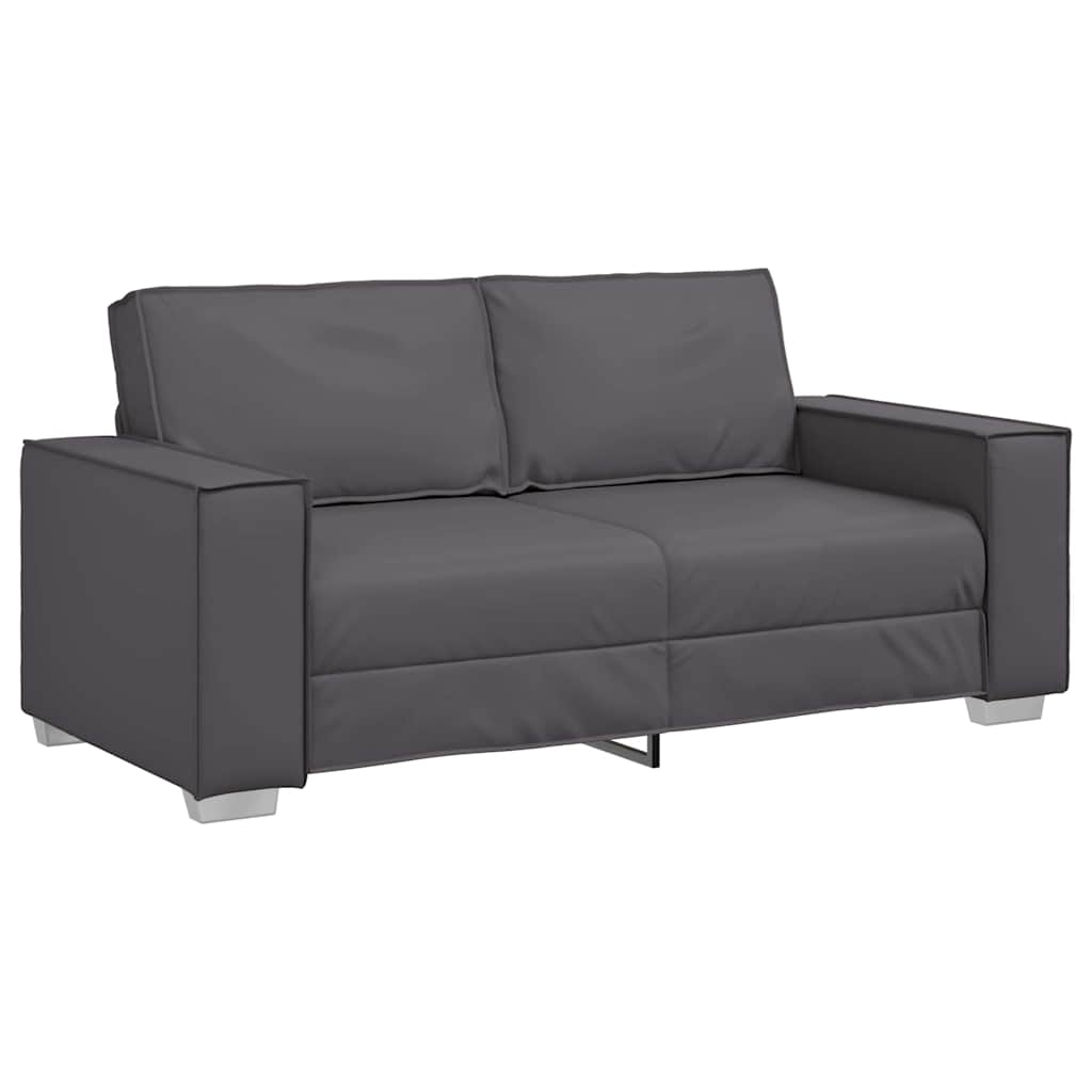 vidaXL Kétfős kanapé Szürke 140 cm Műbőr