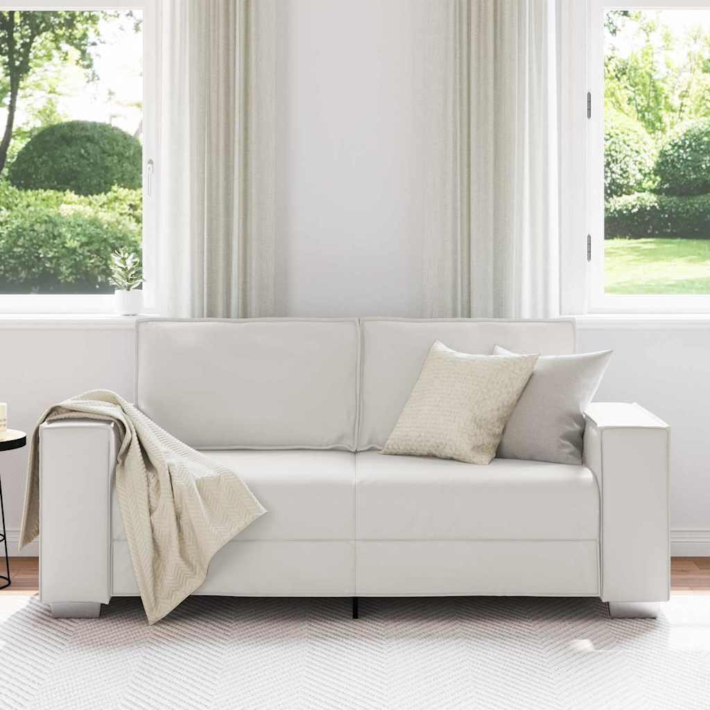vidaXL Loveseat Bank 140 cm met kussen Wit Kunstleer