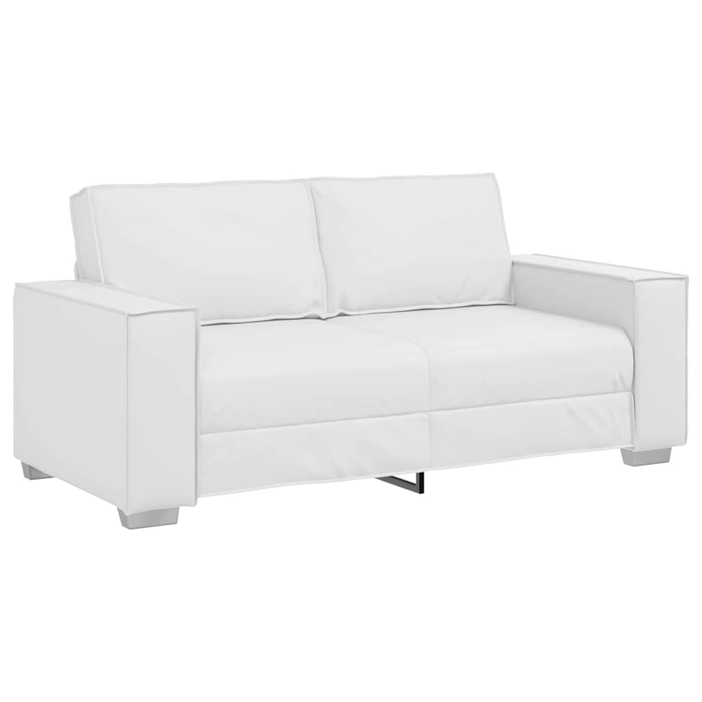 vidaXL 140 cm-es Loveseat Kanapé párnával Fehér Műbőr