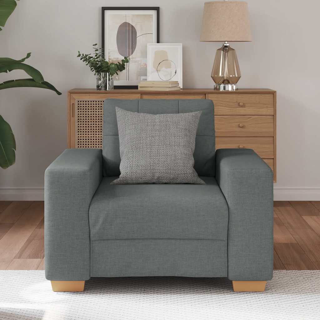 vidaXL Fotoliu canapea, gri închis, 60 cm, material textil