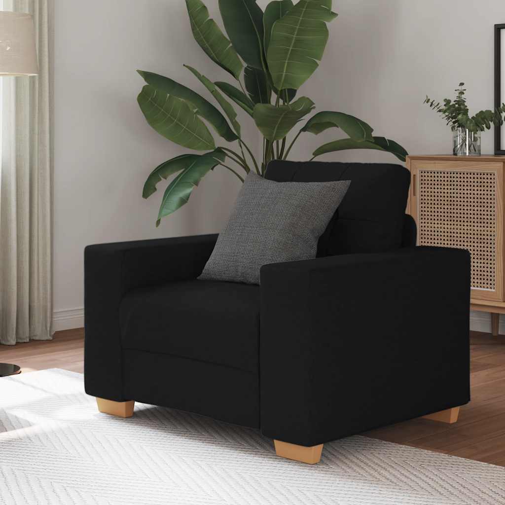 vidaXL Canapea Scaun Negru 60 cm Tesatura