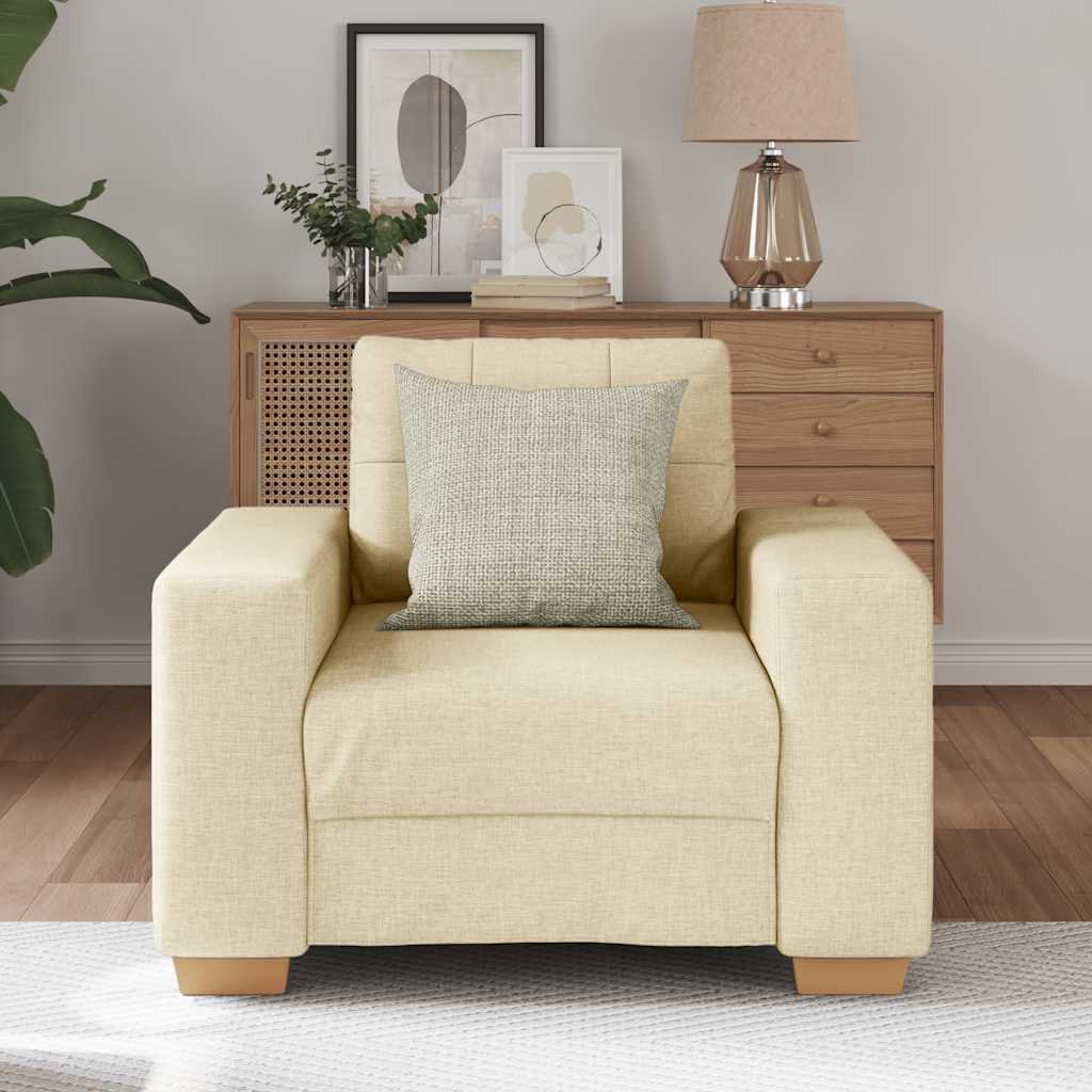 vidaXL Fauteuil Crème 60 cm Stof