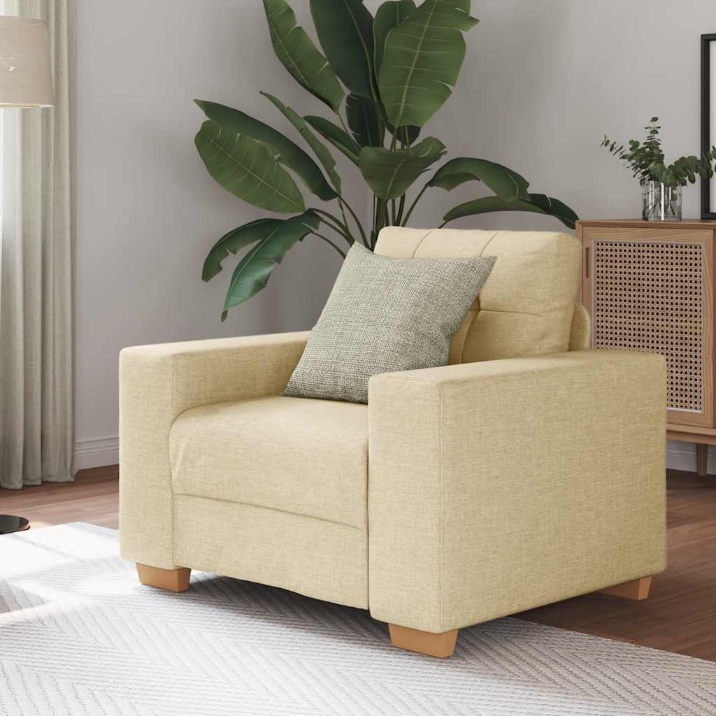 vidaXL Sofa-Sessel Creme 60 cm Stoff