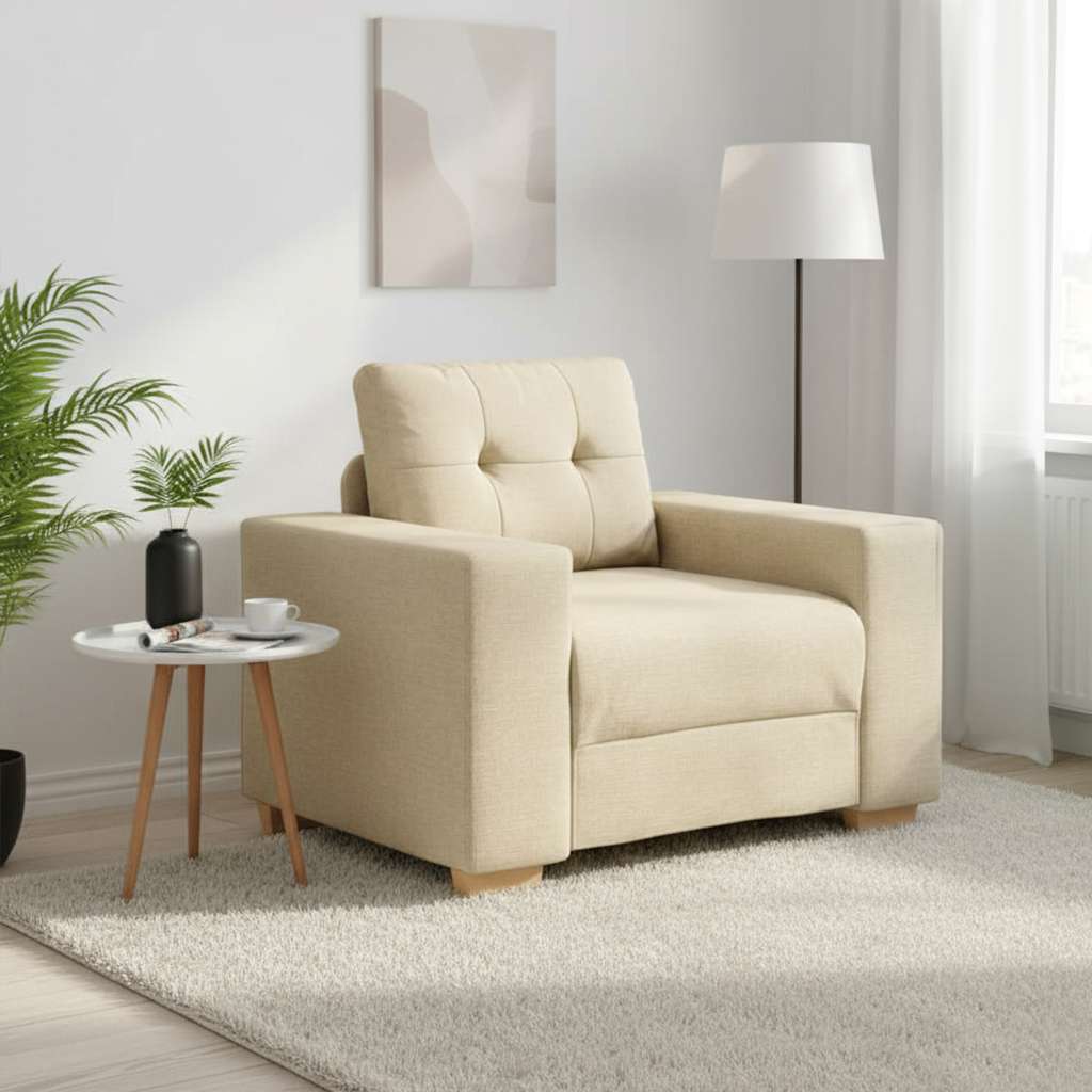 vidaXL Sofa-Sessel Creme 100x78x80 cm Stoff
