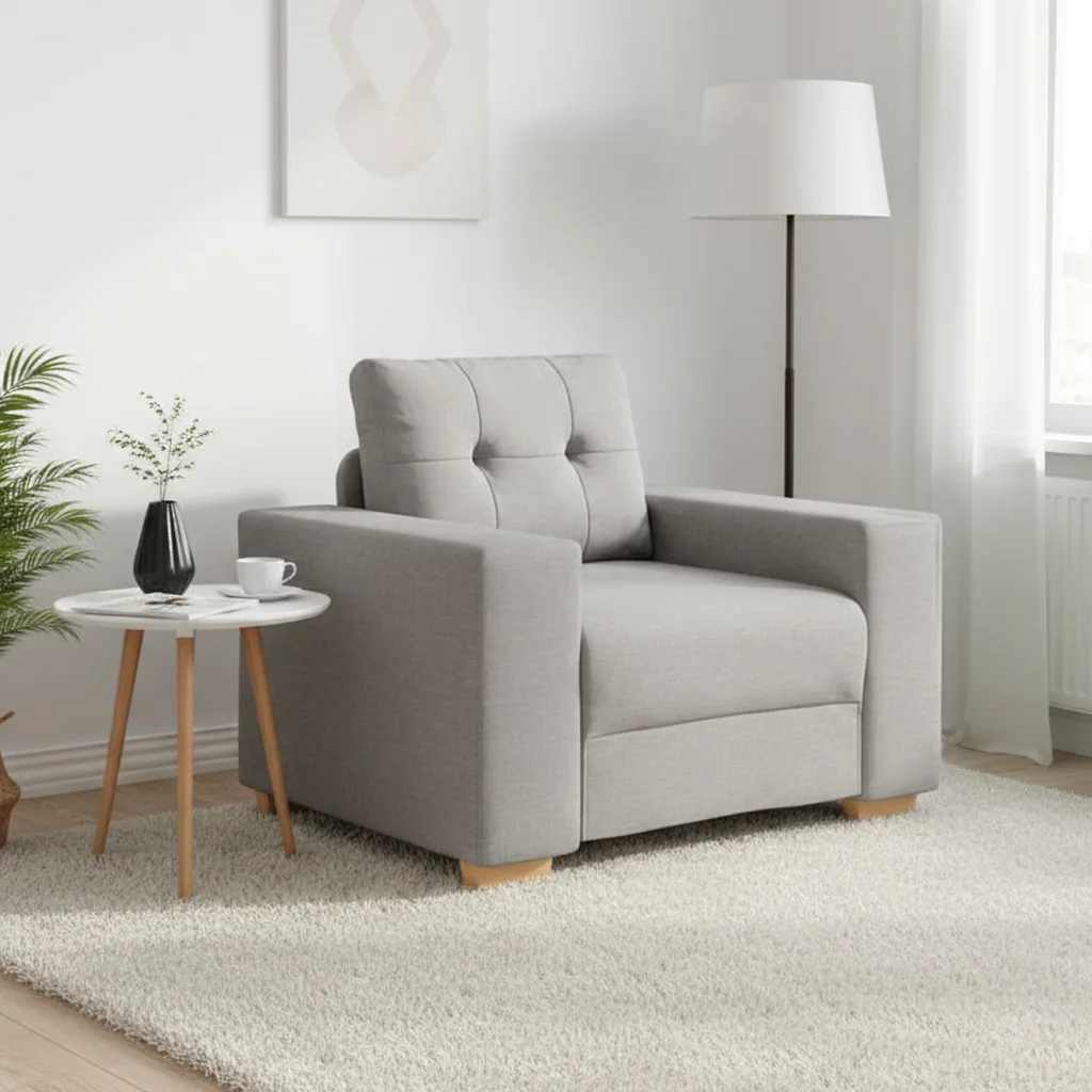 vidaXL Sofa-Sessel Wolkengrau 60 cm Stoff