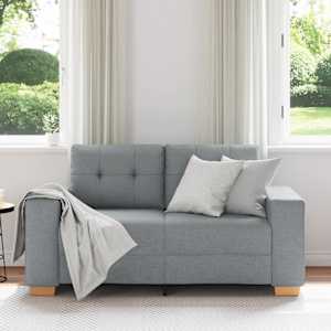 Loveseat Sofa Světle šedá 160x77x82 cm textil - obrázek 3