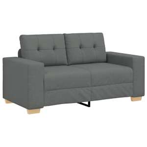 Loveseat Sofa Dark Grey 160x77x82 cm Fabric - obrázek 2