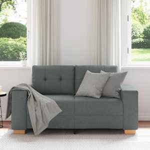 Loveseat Sofa Dark Grey 160x77x82 cm Fabric - obrázek 3