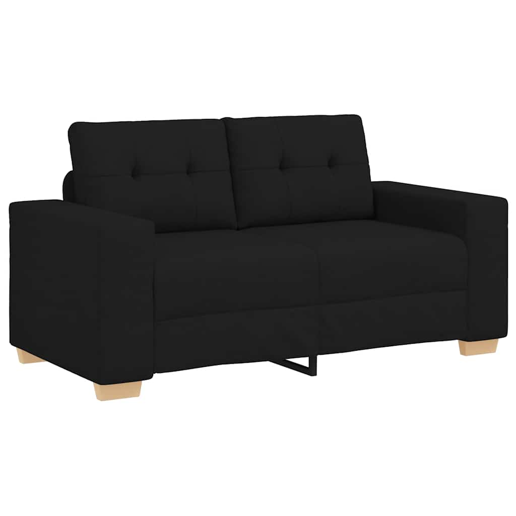 vidaXL Loveseat Sofa Černý 120 cm textil