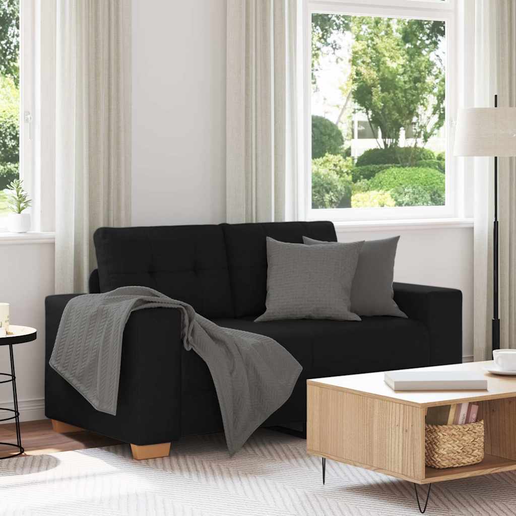 vidaXL Zweisitzer-Sofa Schwarz 120 cm Stoff