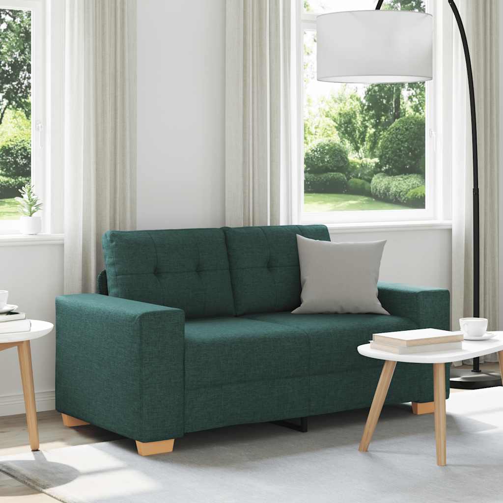 vidaXL Loveseat Sofa Dunkelgrün 160x77x82 cm Stoff