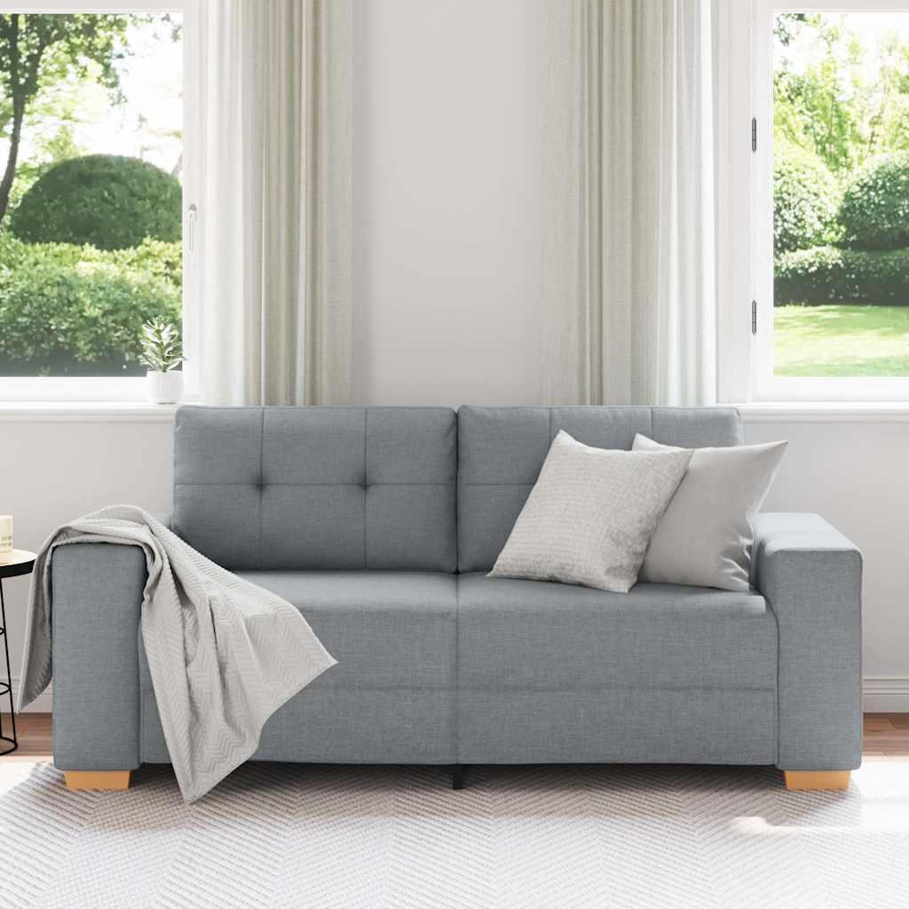vidaXL Loveseat bank 180x77x82 cm stof lichtgrijs grijs, foto 2