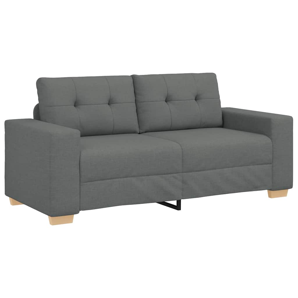 vidaXL Loveseat bank 180x77x82 cm stof donkergrijs grijs, foto 3