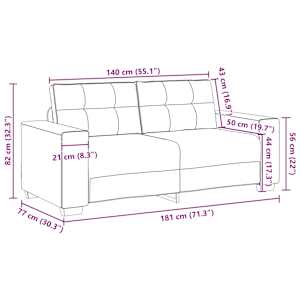 Loveseat Sofa Tmavě šedá 180x77x82 cm textil - obrázek 9