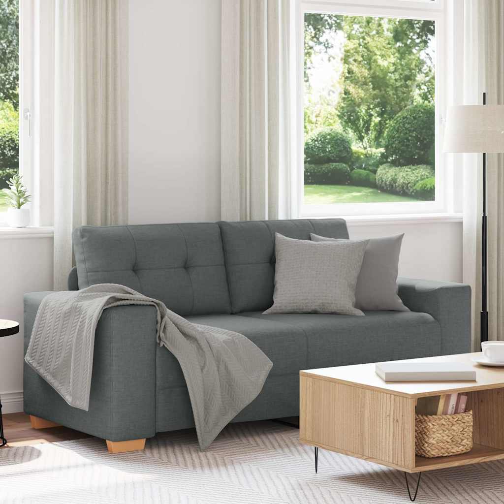 vidaXL Loveseat bank 180x77x82 cm stof donkergrijs