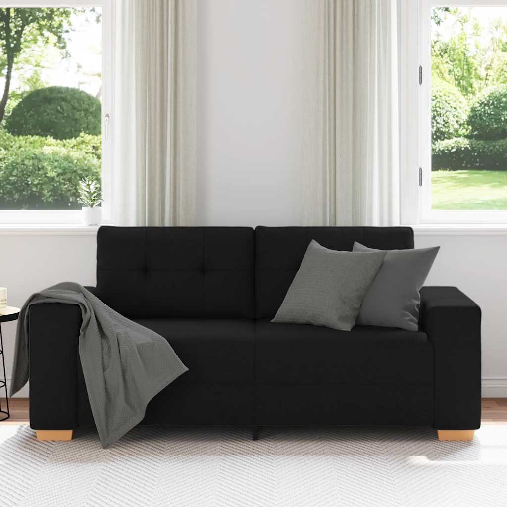 Thumbnail - vidaXL Zweisitzer-Sofa Schwarz 180x77x82 cm Stoff