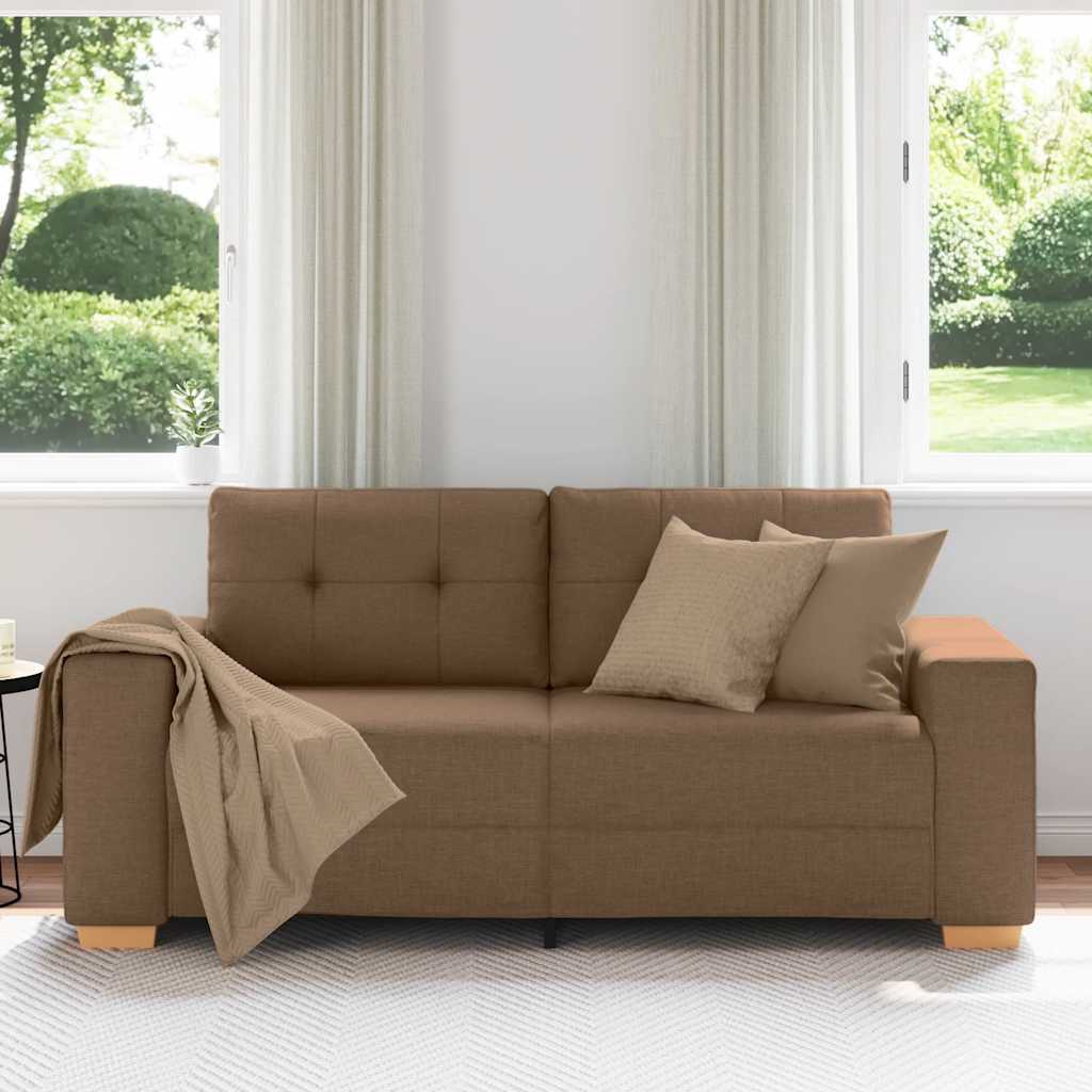vidaXL Loveseat Bank Bruin 140 cm Stof