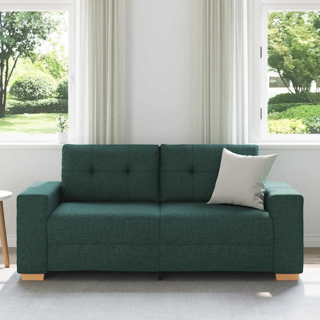 vidaXL Loveseat Bank Donkergroen 140 cm Stof