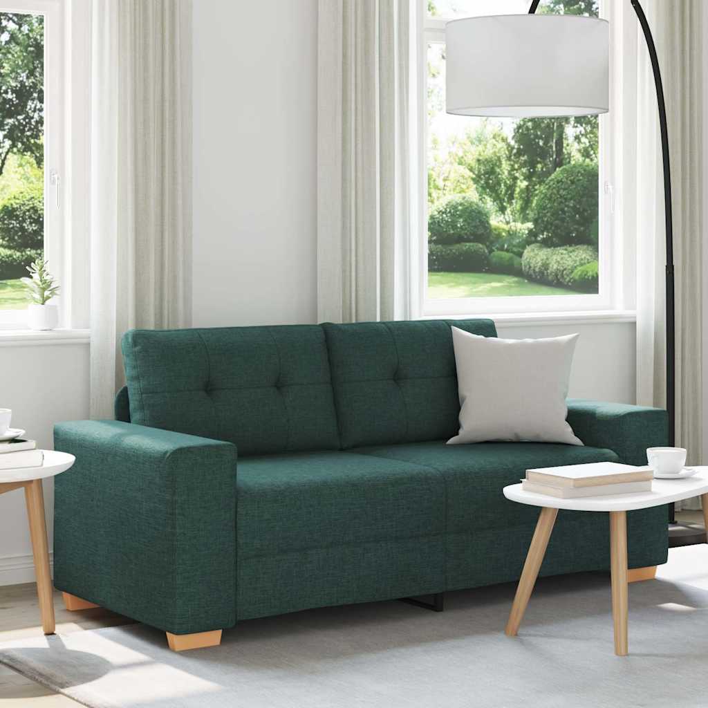vidaXL Loveseat-Sofa Dunkelgrün 140 cm Stoff
