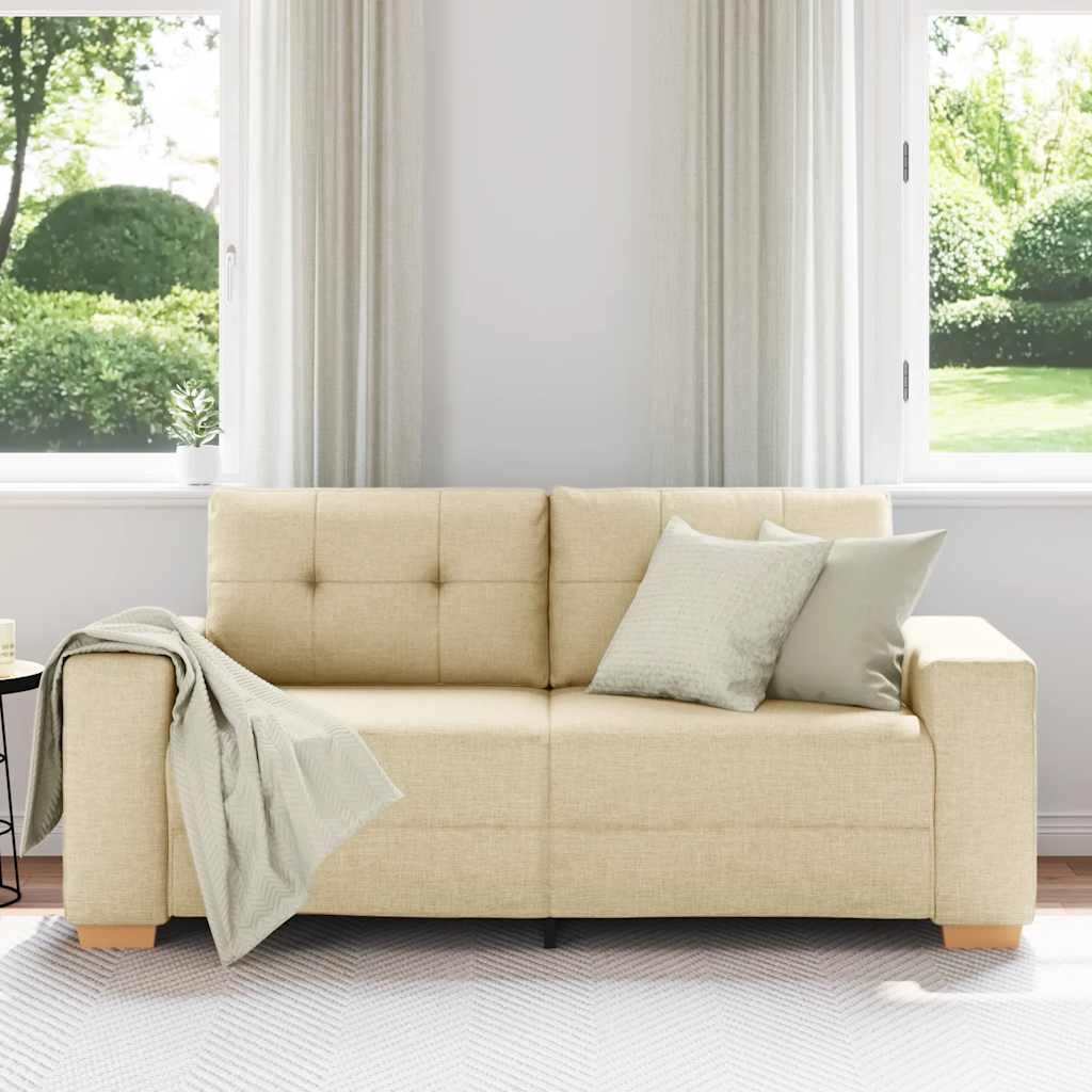 Thumbnail - vidaXL Loveseat-Sofa Creme 140 cm Stoff